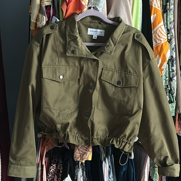 Marc New York olive cropped jacket NWT - Picture 3 of 9